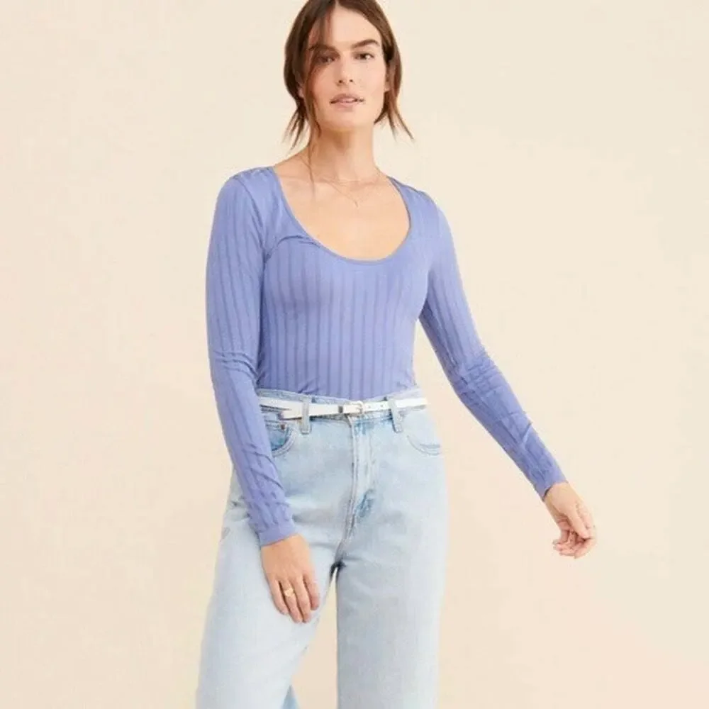 Free People Lucky You Layering Top Sky XS/S women blue color A003377 - Picture 2 of 3